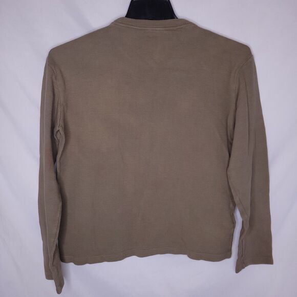 Lacoste Thermal Shirt Mens Medium Brown Waffle Knit Sleepwear - Picture 5 of 12